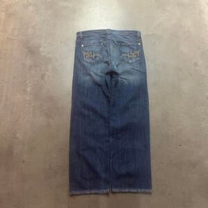 Y2K dkny embroidered mens dark wash loose fit‎ jeans grunge skater 36 soho
